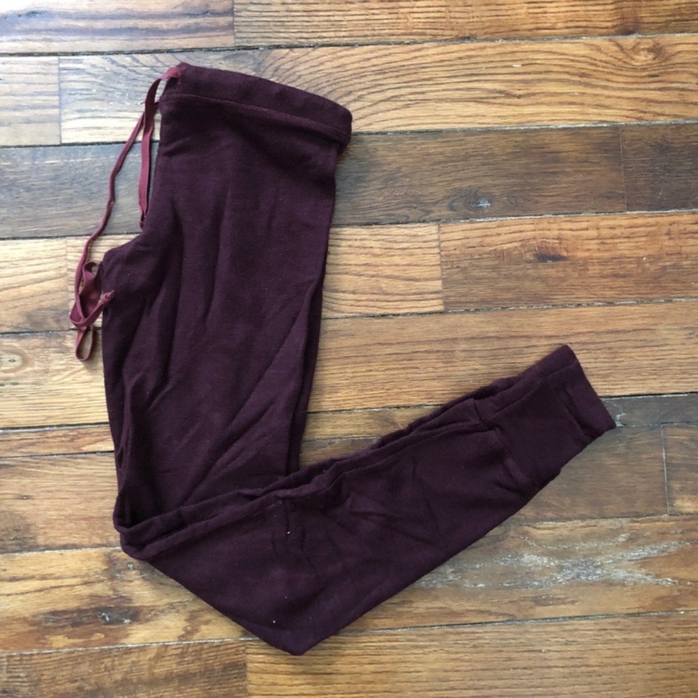 Sundry Legging Pajama Pants in Dark Red